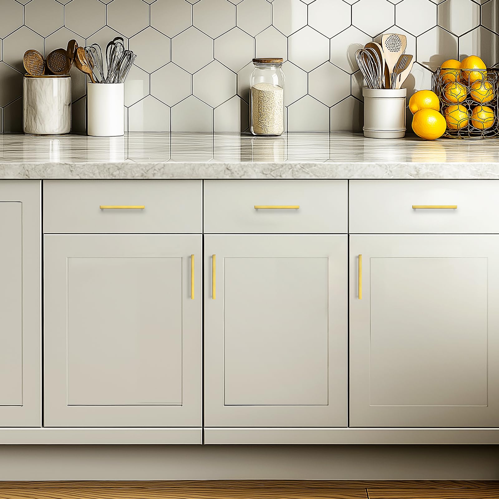 JOY DECOR durable 5-inch pull, square design, supports heavy drawer loads.