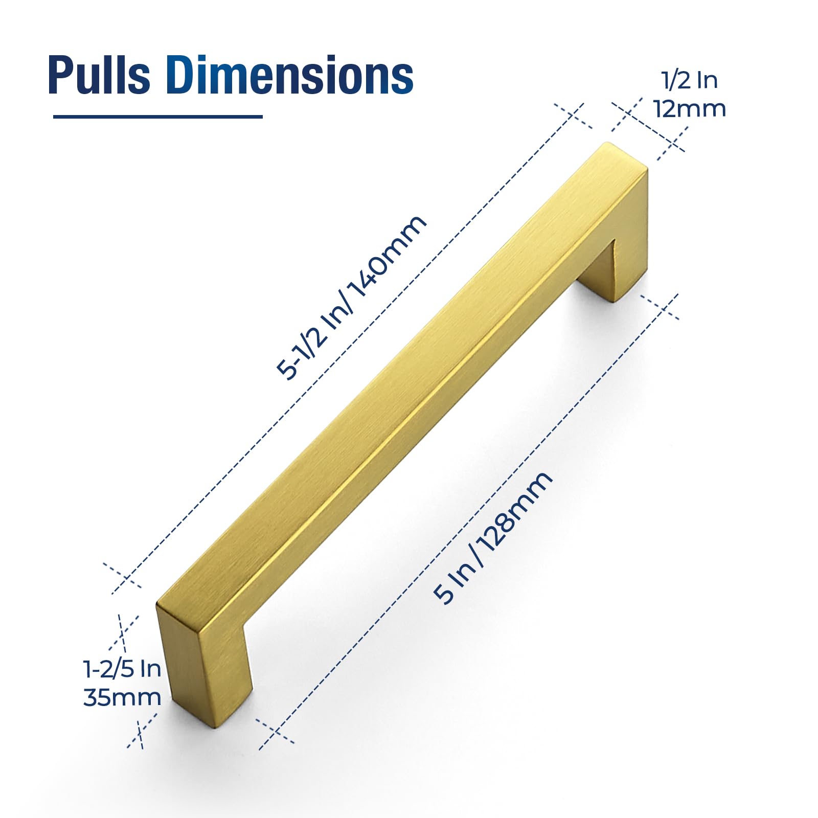 JOY DECOR gold cabinet pulls closeup, durable stainless steel for long-lasting durability.