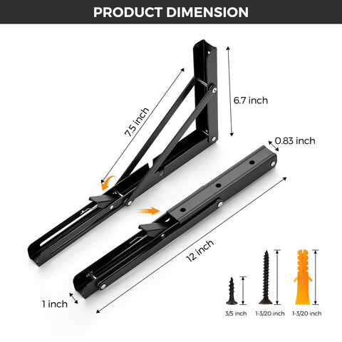 JOY DECOR heavy-duty brackets close-up of hinge mechanism