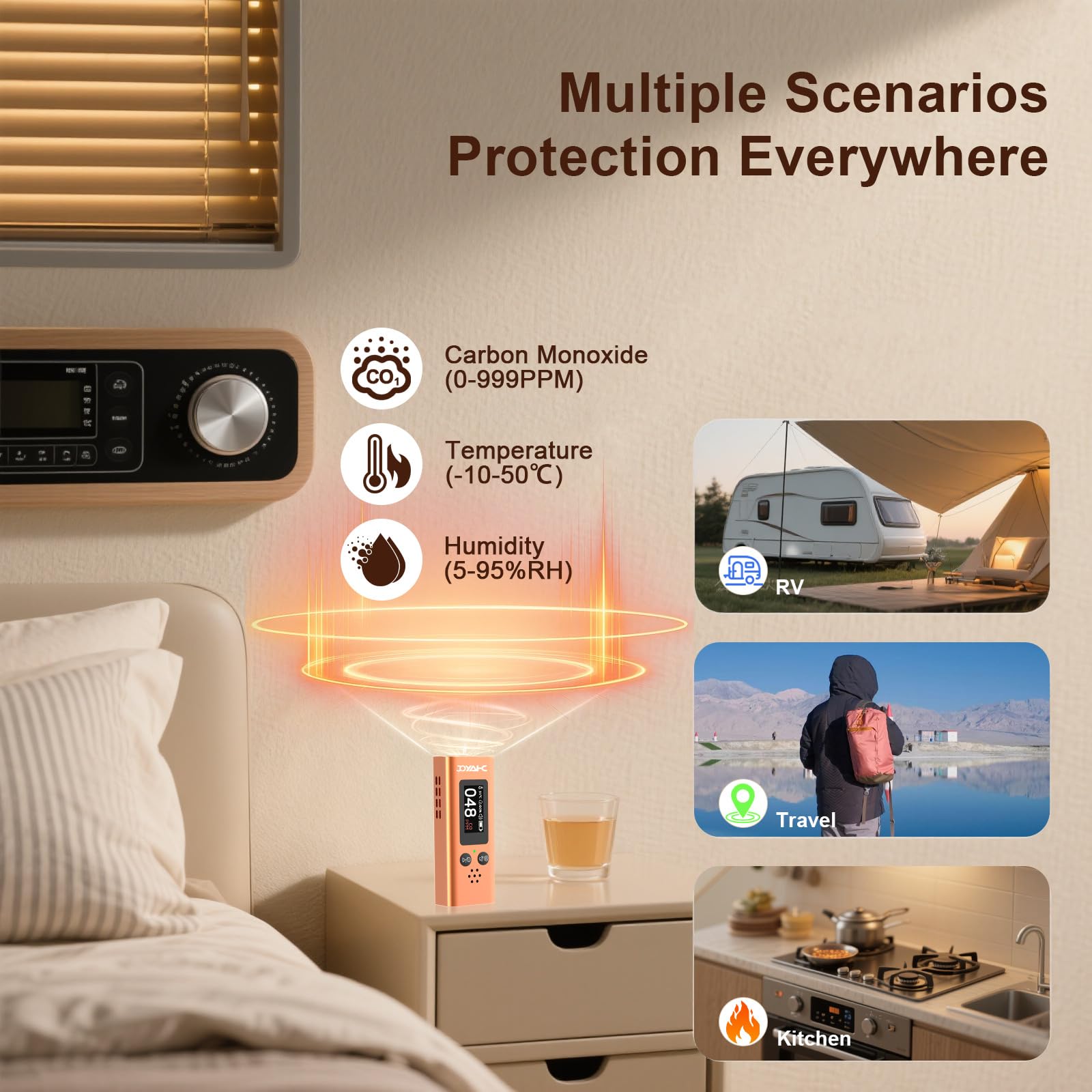 JOYAHC accuracy-tested sensor delivering stable readings after 60 seconds.
