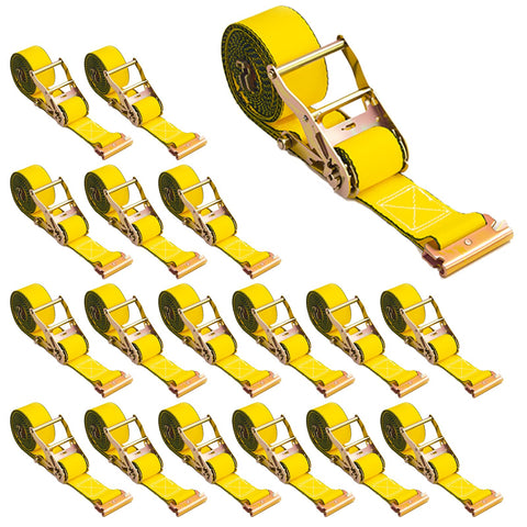 Joyanall E Track straps in use securing cargo on a trailer