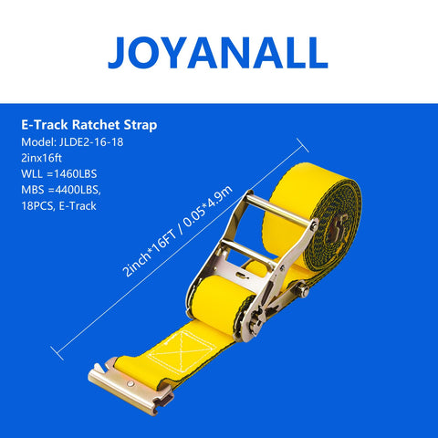 Joyanall E Track straps tightened across pallets for safe transport