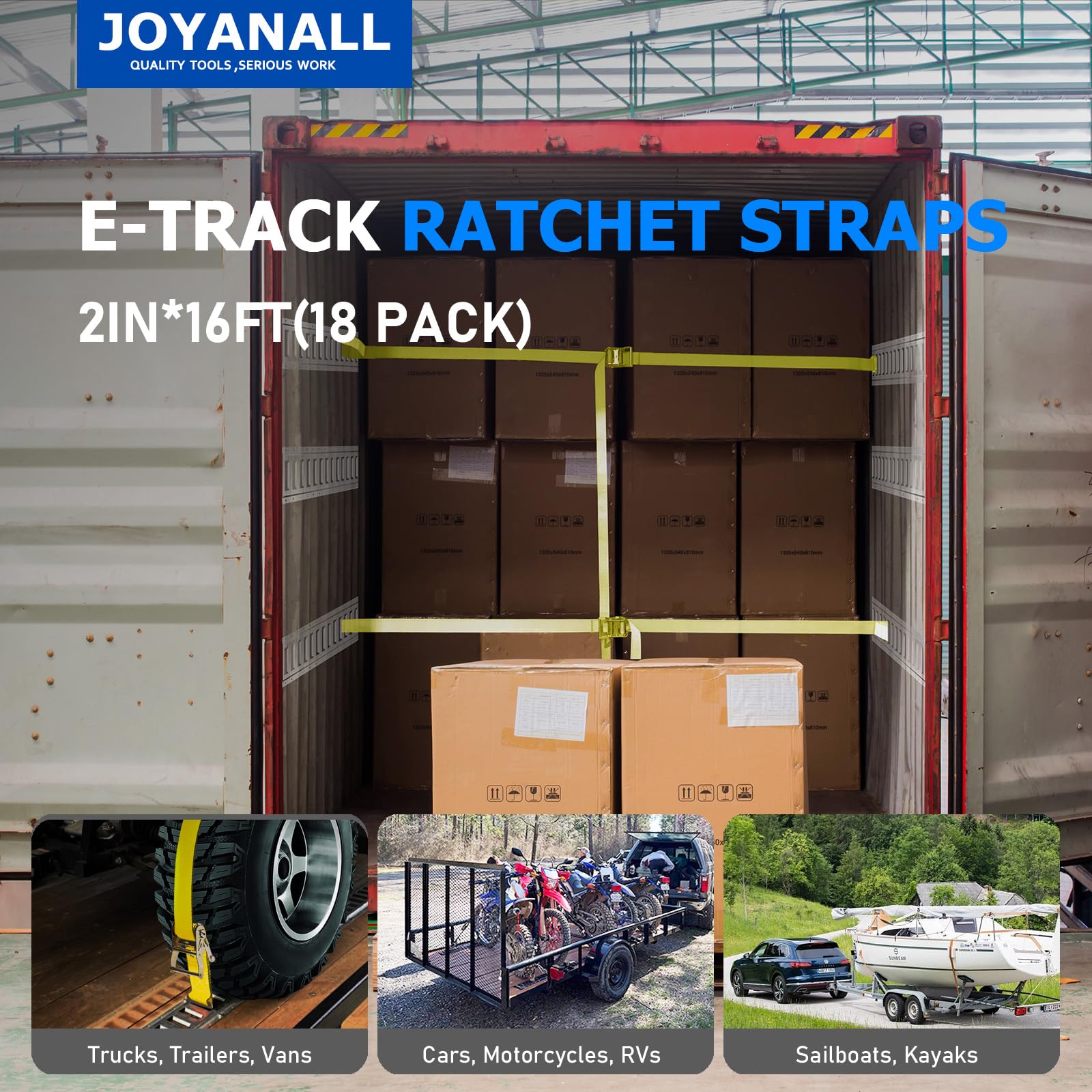 Joyanall E Track straps close-up showing premium polyester and smooth operation