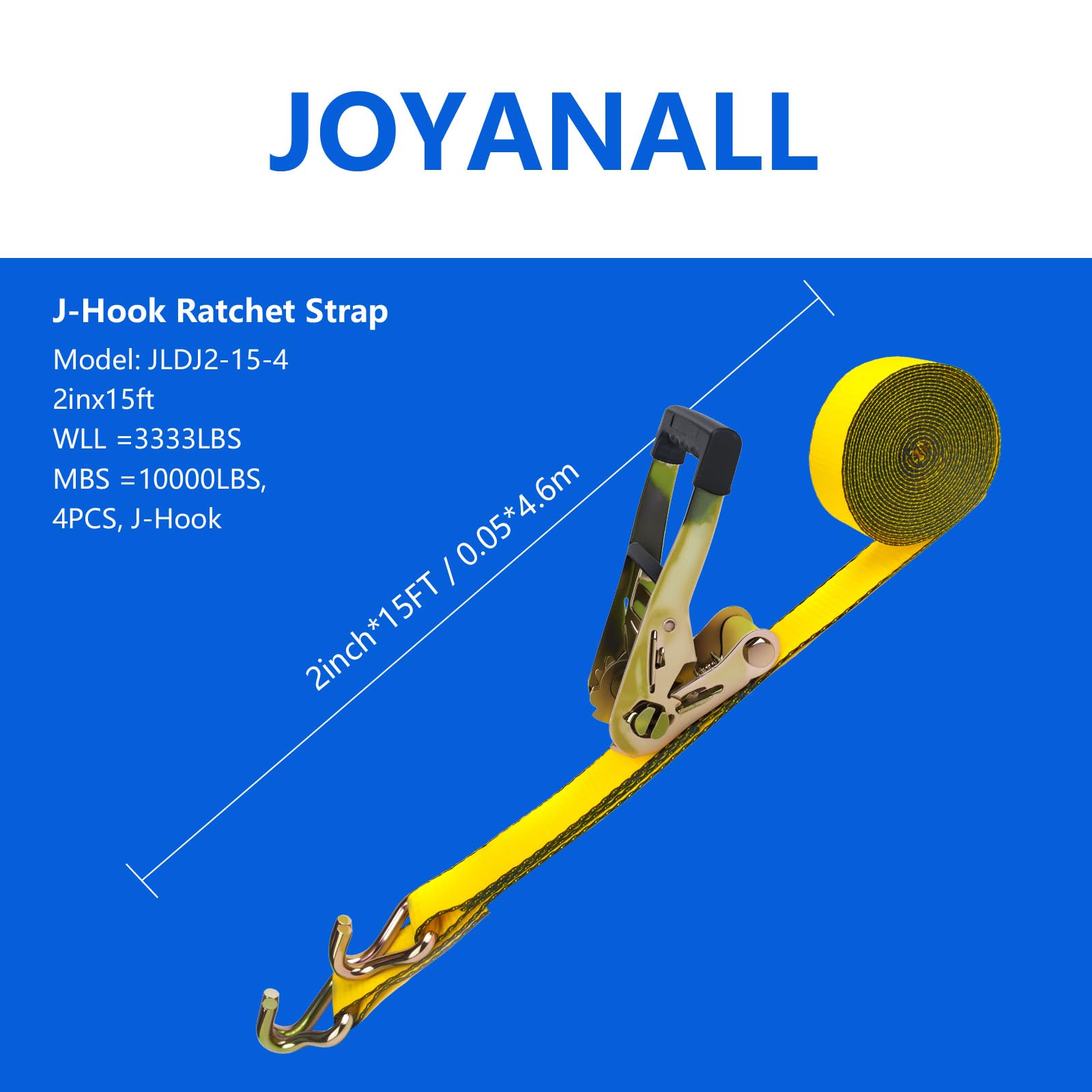 JOYANALL straps securing motorcycles during transport on a truck bed.