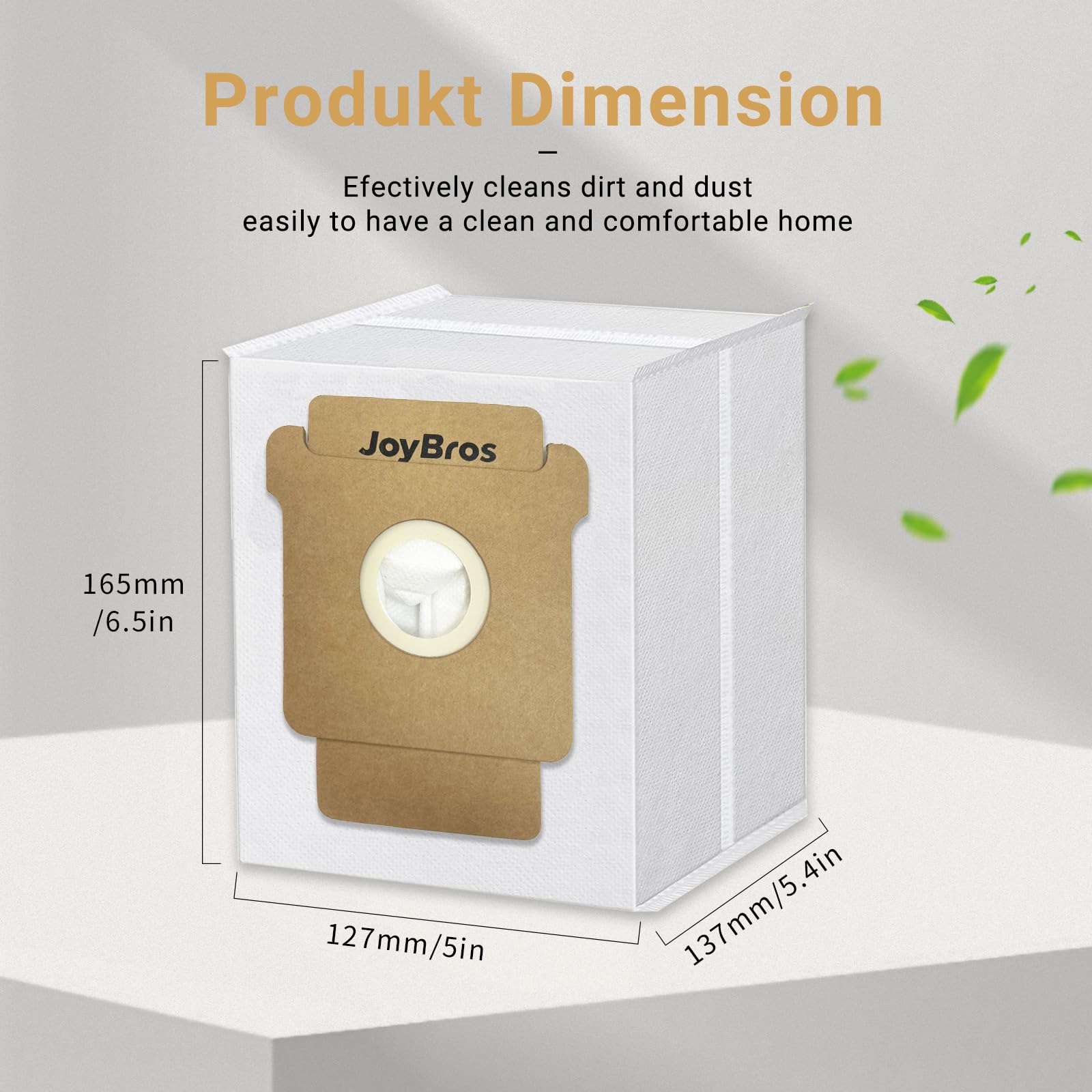 JoyBros dust bags reveal three-layer filter and airtight seal for cleaner emptying.