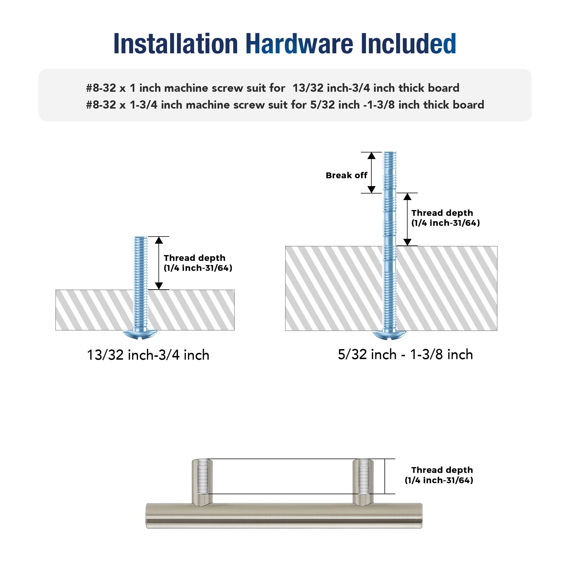 Joy Decor 76 mm hole-center measurement indicates easy cabinet compatibility.