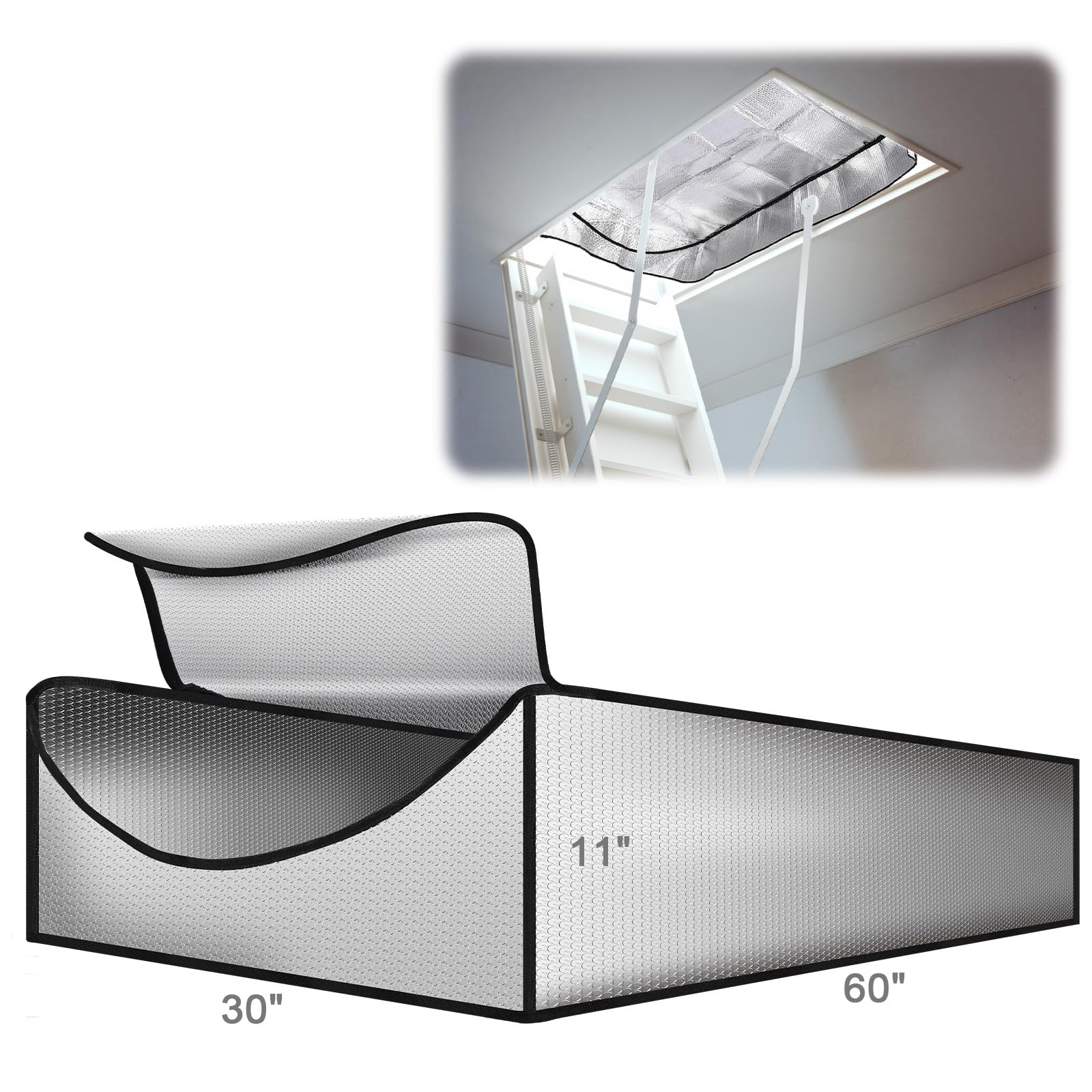 Joyfolk packaging indicates attic-door insulation cover ready for use