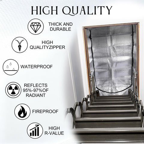 Joyfolk universal-fit design suits most standard attic openings