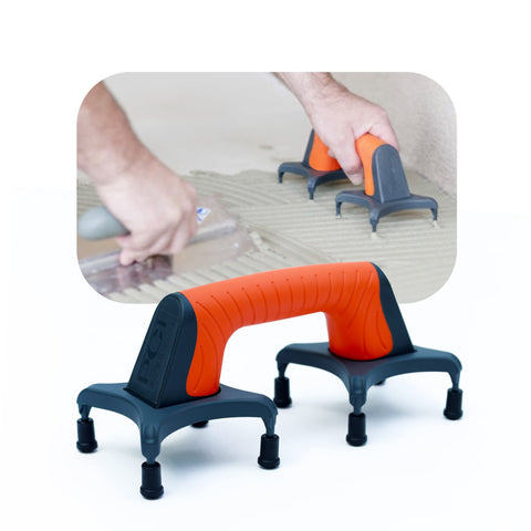 Joyful Flappers EasyLean ergonomic support for steady flooring handwork.