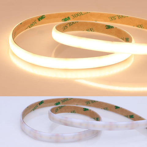 JOYLIT close-up shows diffused glow on 24V LED strip for uniform illumination.