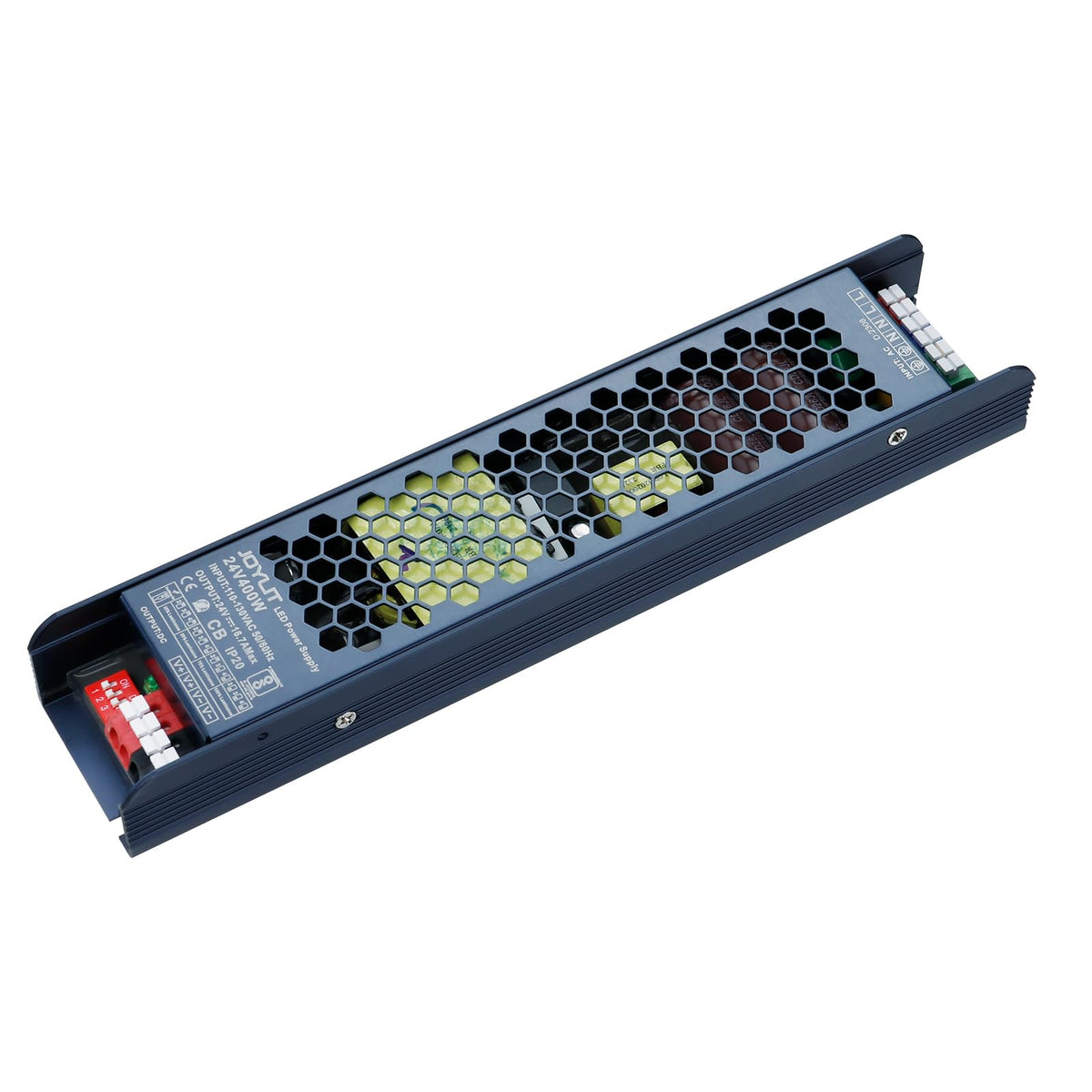 JOYLIT 24V power supply with compact ultra-slim profile for discreet installations.