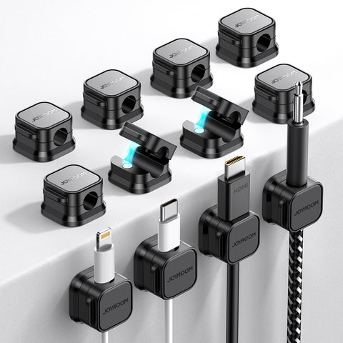 JOYROOM 12-pack magnetic cable clip front view keeping cables tidy and accessible