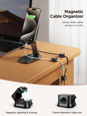 JOYROOM cable clip in action slot fits most cables securely on desks