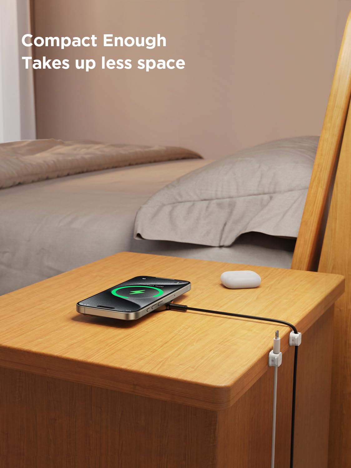 JOYROOM clips installed on desk, wall, and car dashboard for full-room cable control