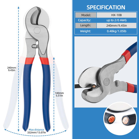 JOYUMY ergonomic-10-inch-crimp-tool offers comfortable grip and reduced fatigue.