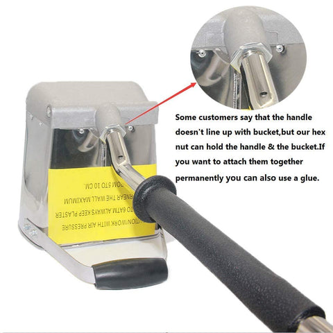 Joywayus air compressor connection enables steady pneumatically sprayed plaster.