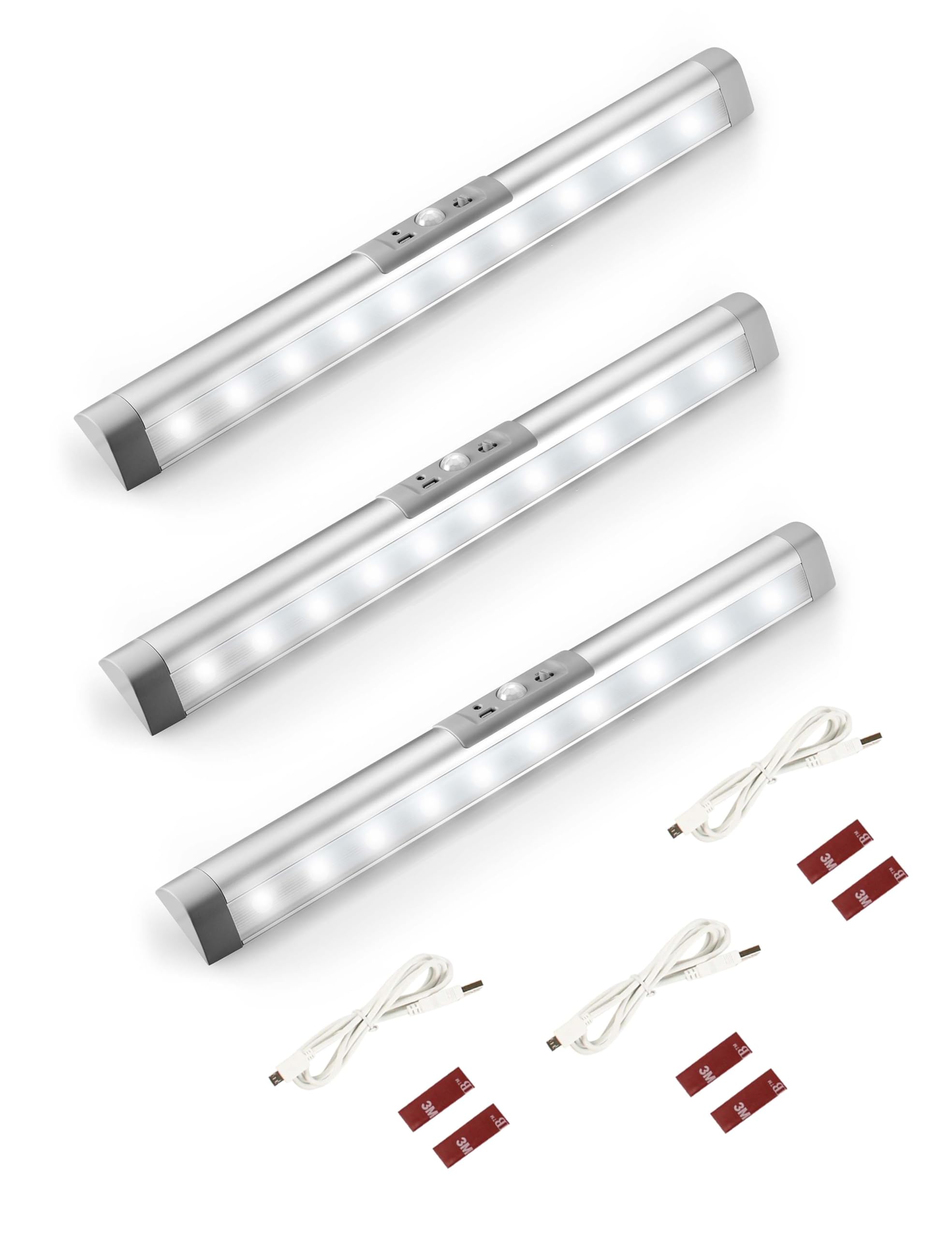 Joyzy 3-pack motion sensor light for wardrobe with glare-free design
