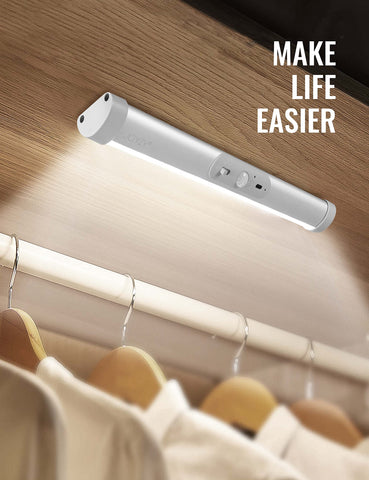 Joyzy closet light with eye-protection arc design reduces glare.