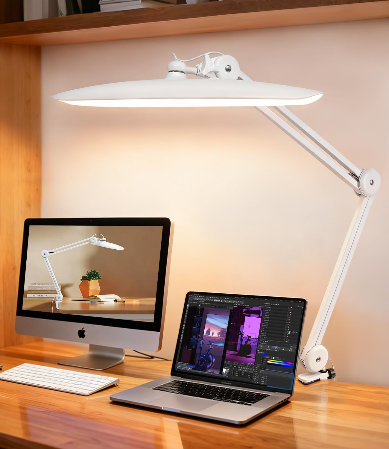 Jozlix LED desk lamp with clamp anchors your workstation for reliable lighting.