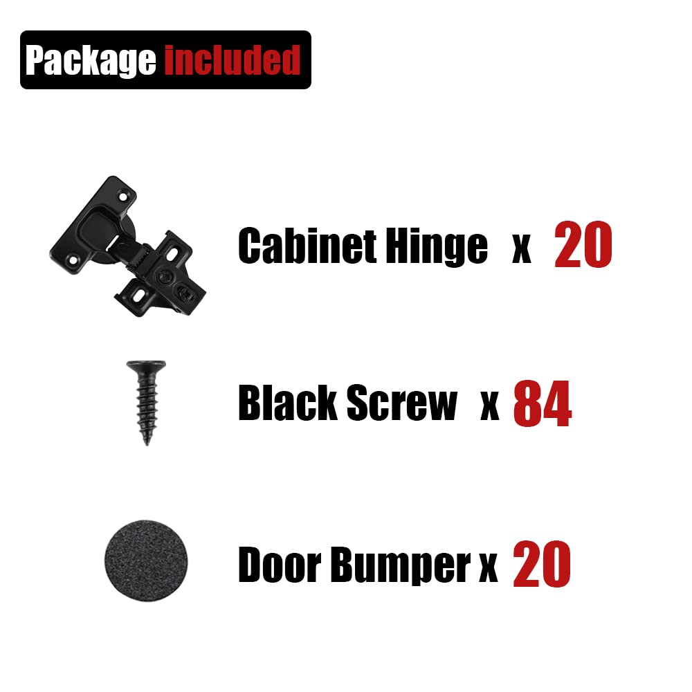 JQK CH300-BK-P20 35mm cup and 12mm depth support 14–22mm doors