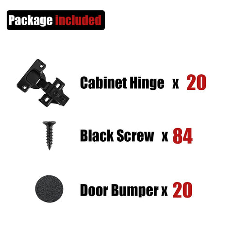 JQK CH300-BK-P20 35mm cup and 12mm depth support 14–22mm doors