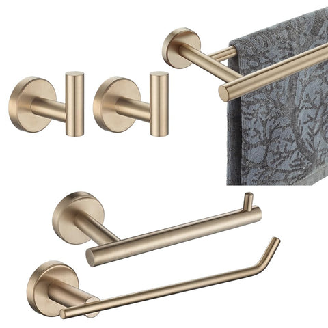 JQK 24-inch towel bar in champagne bronze enhances bathroom organization