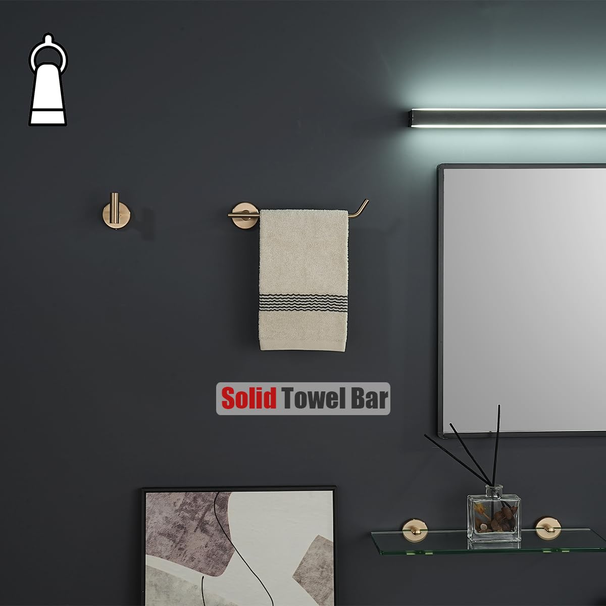 27.16-inch total length and 2.36-inch gap keep towels tidy