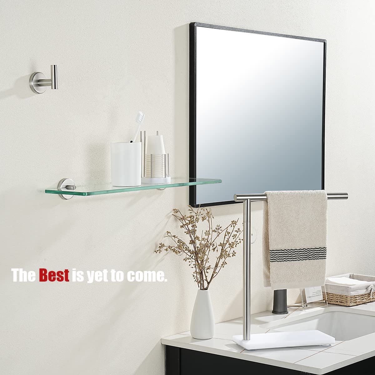 JQK brushed stainless steel hardware for durability and clean look