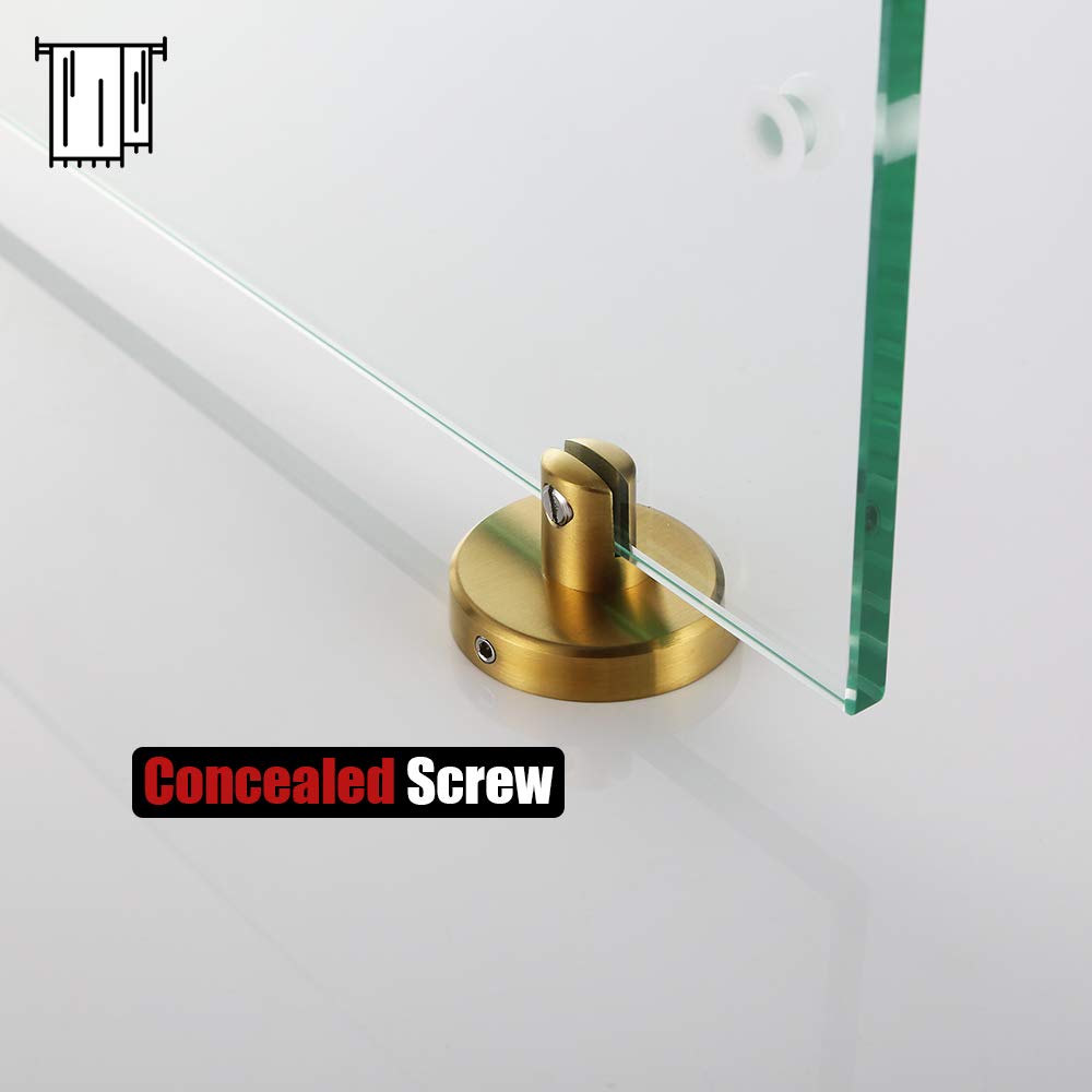 JQK brushed gold finish complements modern bathroom decor