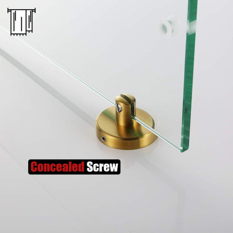 JQK brushed gold finish complements modern bathroom decor