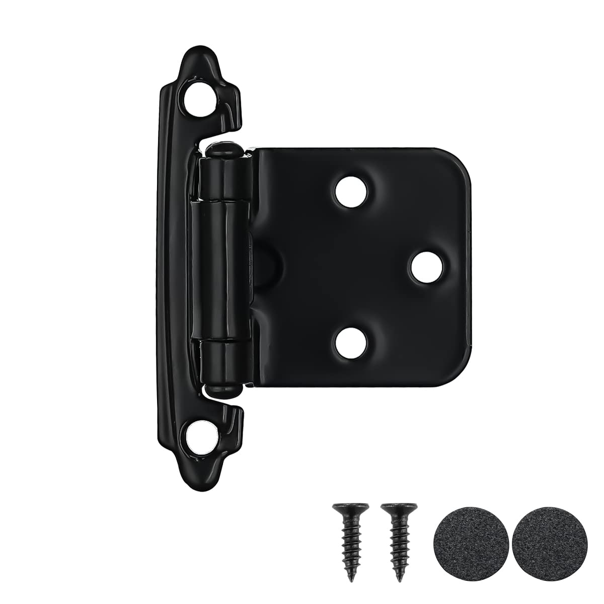 JQK CH200-BK-P20 hinge set in matte black finish for sleek overlay cabinets.