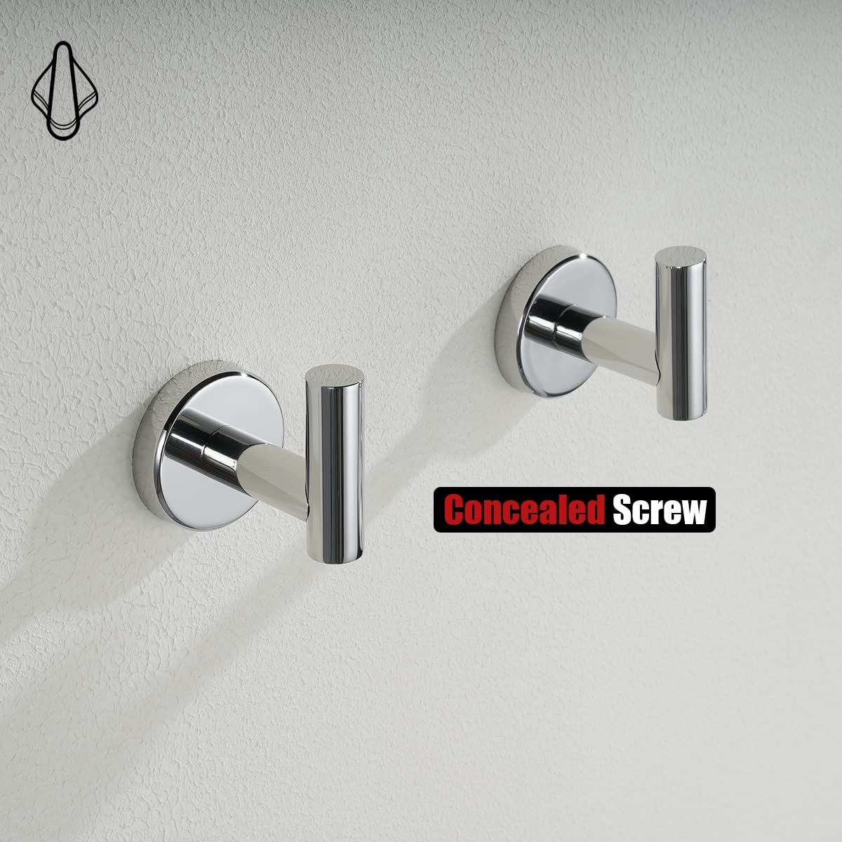 JQK chrome concealed-screw design offers a seamless wall look.