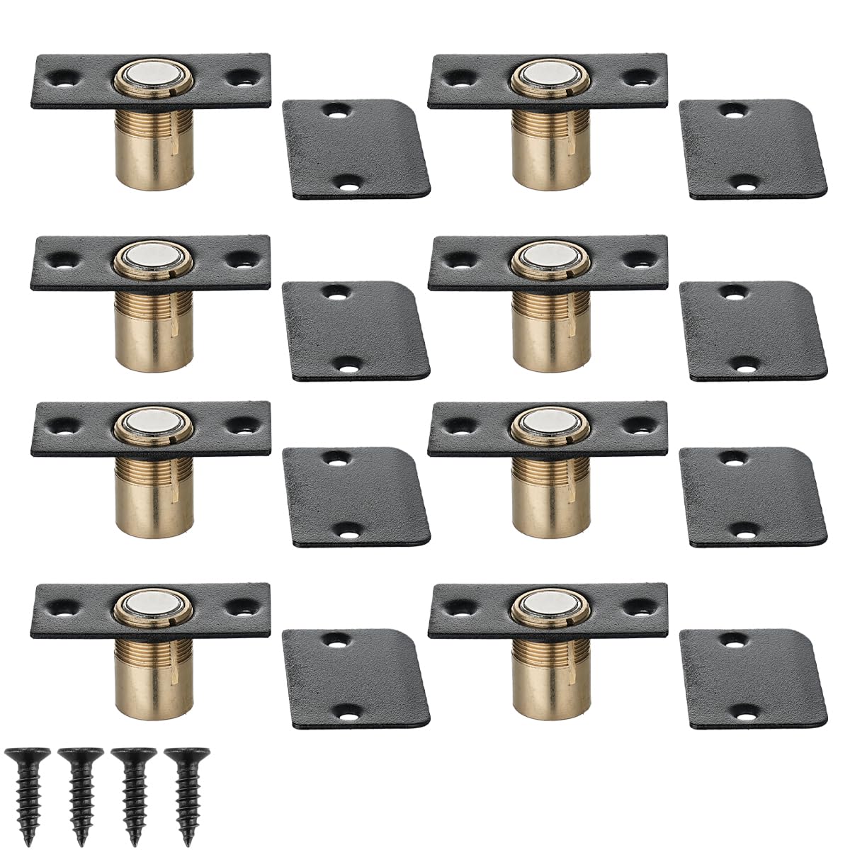 JQK closet magnetic ball catch front view shows black finish and robust construction.