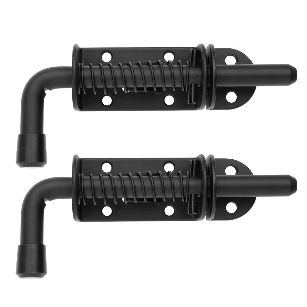 JQK spring loaded latch pin in black finish for durable security.
