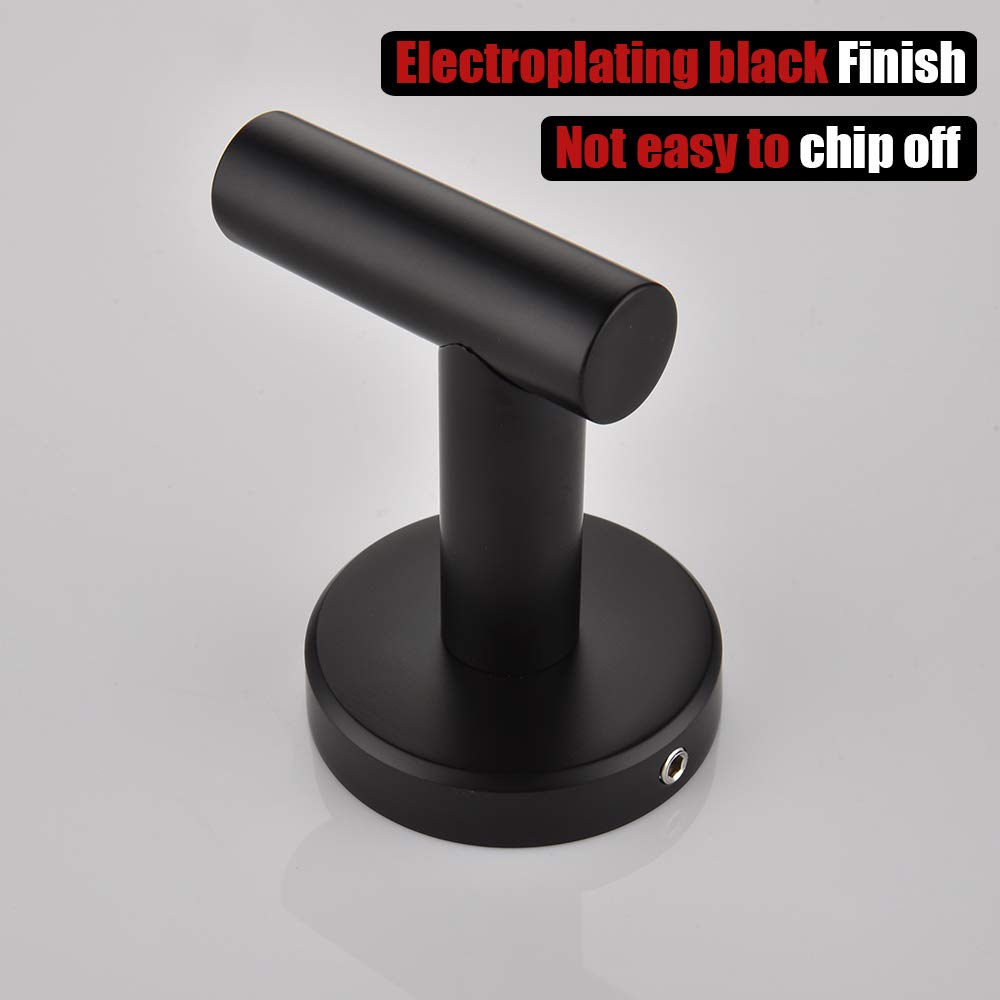 JQK matte black towel hook securely holds towels