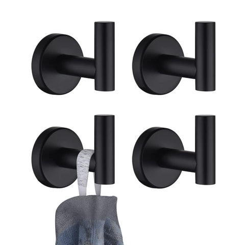 JQK towel hook wall-mounted closeup with matte black finish for organization