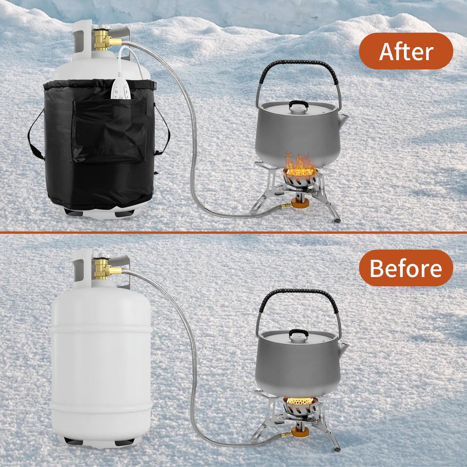 JRAIYBZ setup outdoors demonstrates stable tank warmth during camping