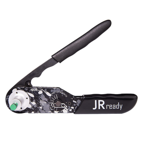 JRready NEW-DT2 ergonomic handle close-up for precise crimps.