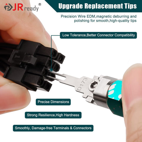 JRready D120 microfit-3-0 tip enables precise female terminal removal