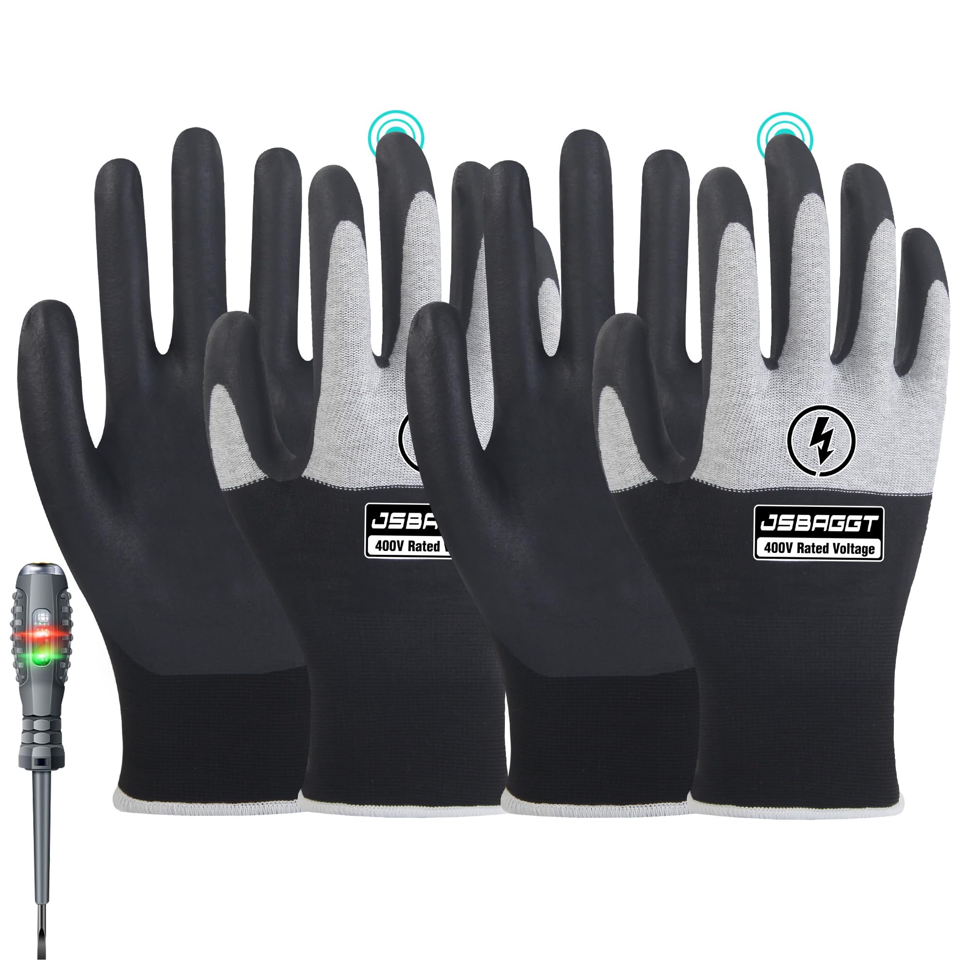 JSBAGGT insulated electrician gloves offer 400V protection for safer electrical tasks.