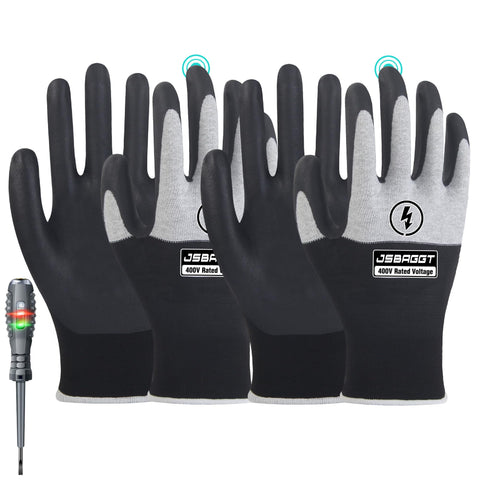JSBAGGT insulated electrician gloves offer 400V protection for safer electrical tasks.