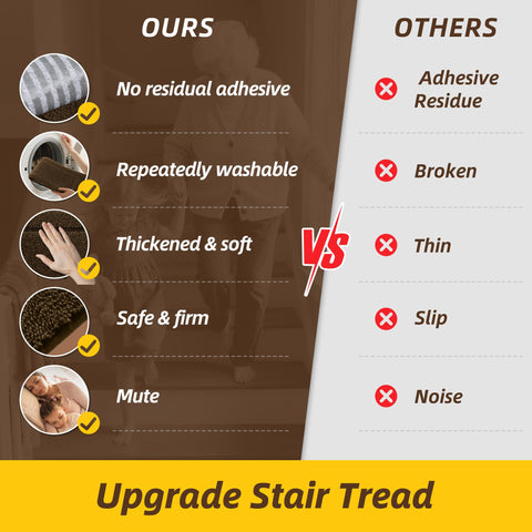 JSEI machine-washable stair mats simplify cleaning and maintenance.