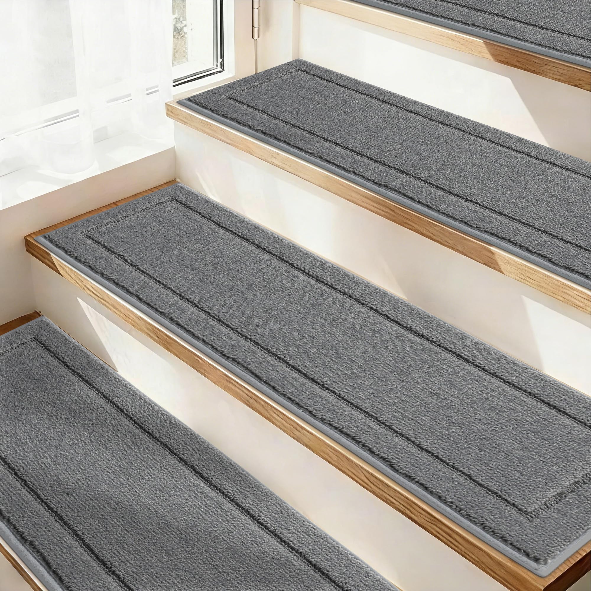 JSEI non-slip stair treads with anti-slip backing for safer stair use
