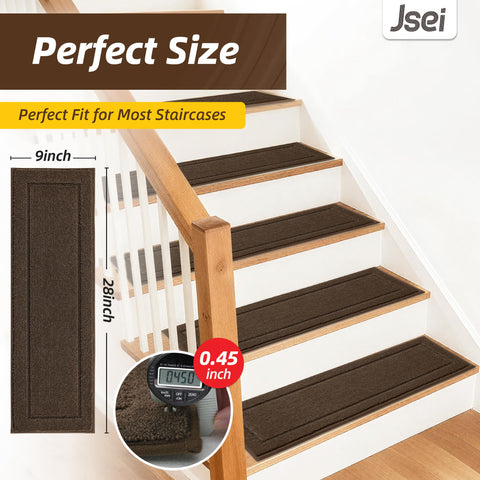 JSEI stair runners in polyester provide soft underfoot comfort.
