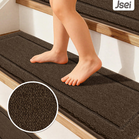 JSEI anti-slip backing with TPE keeps stair mats in place.