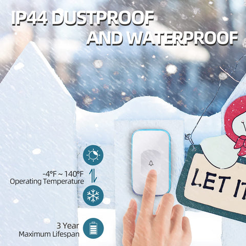 JSIEEM IP44-rated dustproof and waterproof button for weather-ready use.