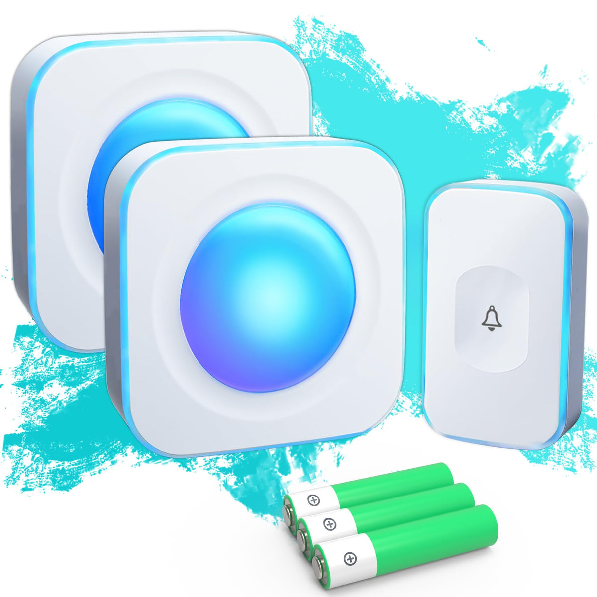 JSIEEM doorbell touch button white for indoor and outdoor use.