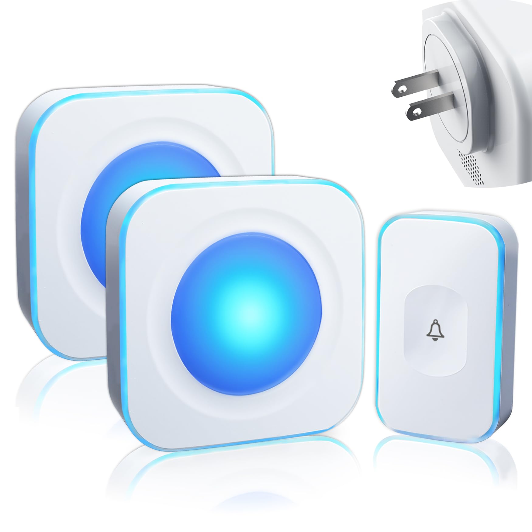 Jsieem wireless doorbell receiver setup shown for flexible indoor use