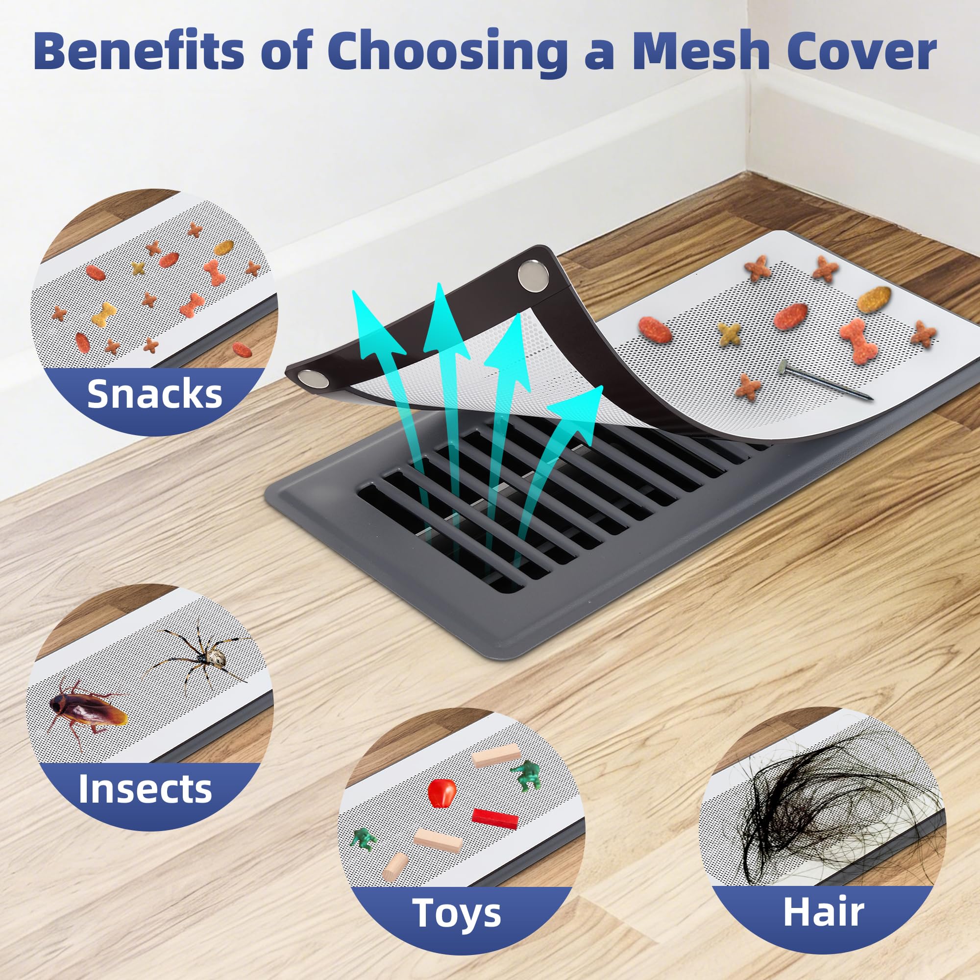 JSLIN floor vent installation demonstrates easy magnetic attachment.