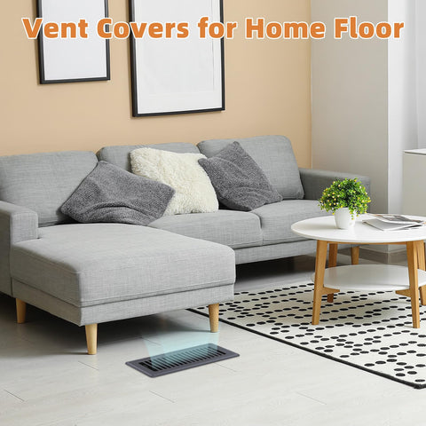 JSLIN dark gray vent cover installed on floor or wall vent